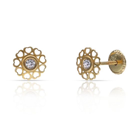 [P374] PENDIENTES ORO 18KL CORAZONES