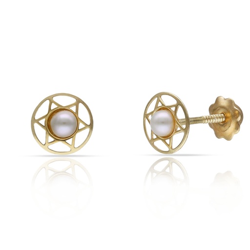 [P381] PENDIENTES ORO 18KL ESTRELLA