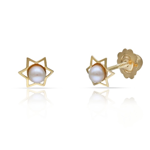 [P382] PENDIENTES ORO 18KL ESTRELLA