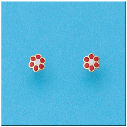 [P391] PENDIENTES ORO 18KL FLOR