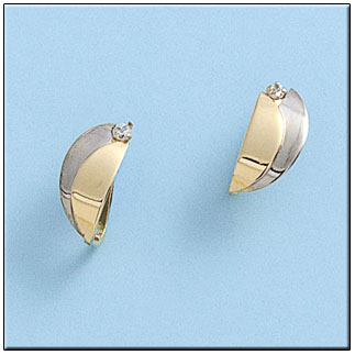 [P428] PENDIENTES ORO 18KL BICOLOR CIRCONITAS 