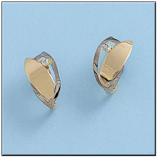 [P429] PENDIENTES ORO 18KL BICOLOR CIRCONITAS
