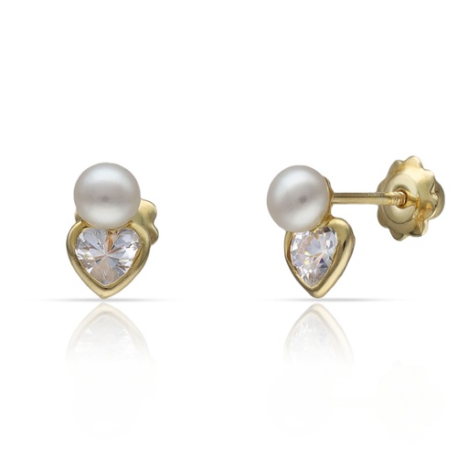 [P432] PENDIENTES ORO DE 18KL PERLAS