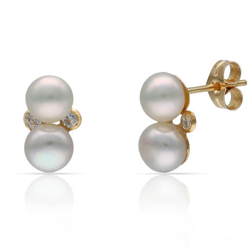 [P433] PENDIENTES ORO 18KL PERLAS