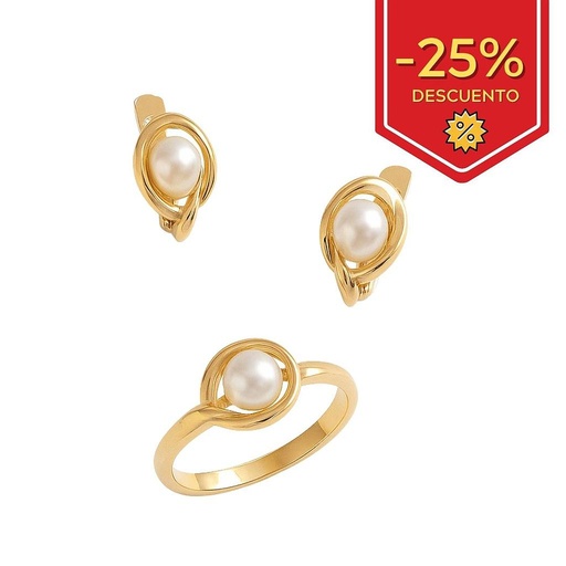 [P441] PENDIENTES BEBE ORO 18KL PERLAS