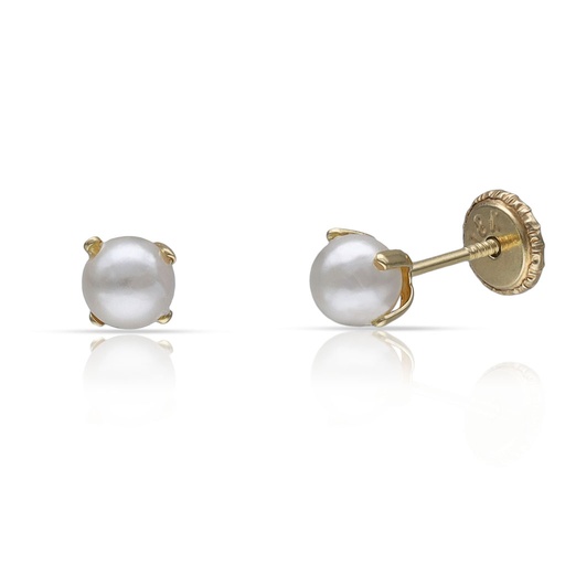 [P4P] PENDIENTES ORO 18KL PERLAS - 4MM