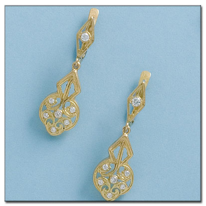 [P504] PENDIENTES ORO 18KL CIRCONITAS