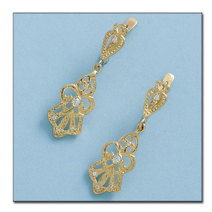 [P521] PENDIENTES ORO 18KL CIRCONITAS