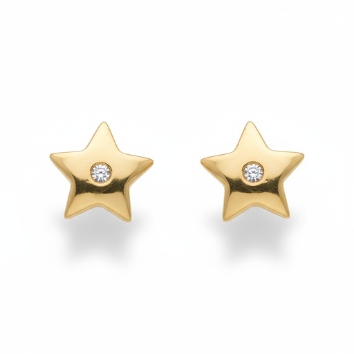 [P527] PENDIENTES ORO 18KL ESTRELLAS