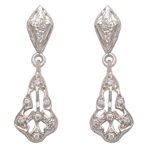 [P5679] PENDIENTES ORO BLANCO 18KL CIRCONITAS