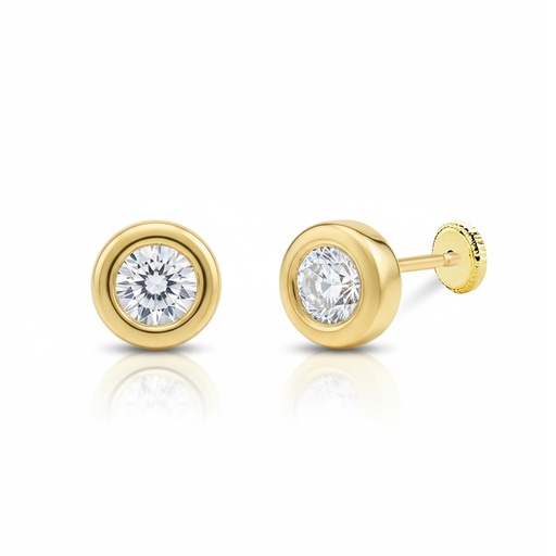 [P577A] PENDIENTES ORO 18KL REDONDOS - 8MM