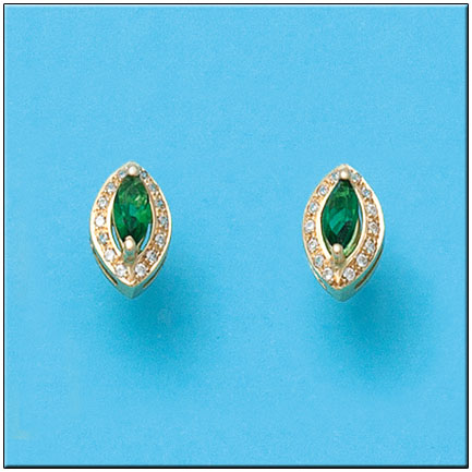 [P580] PENDIENTES ORO 18KL CRISOPAL VERDE