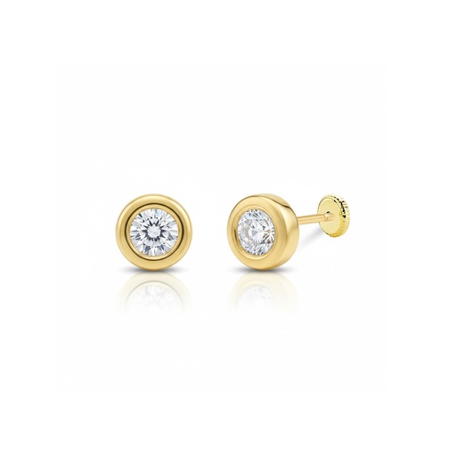 [P583A] PENDIENTES ORO 18KL CIRCONITAS - 5MM