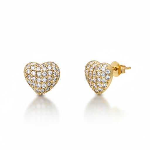 [P588] PENDIENTES ORO 18KL CORAZONES