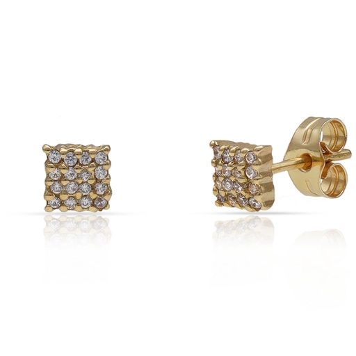 [P592] PENDIENTES ORO 18KL CUADRADOS - 6X6