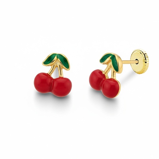 [P5992] PENDIENTES ORO 18KL CEREZAS