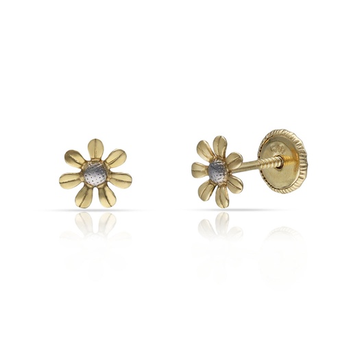 [P6009] PENDIENTES ORO 18KL FLOR