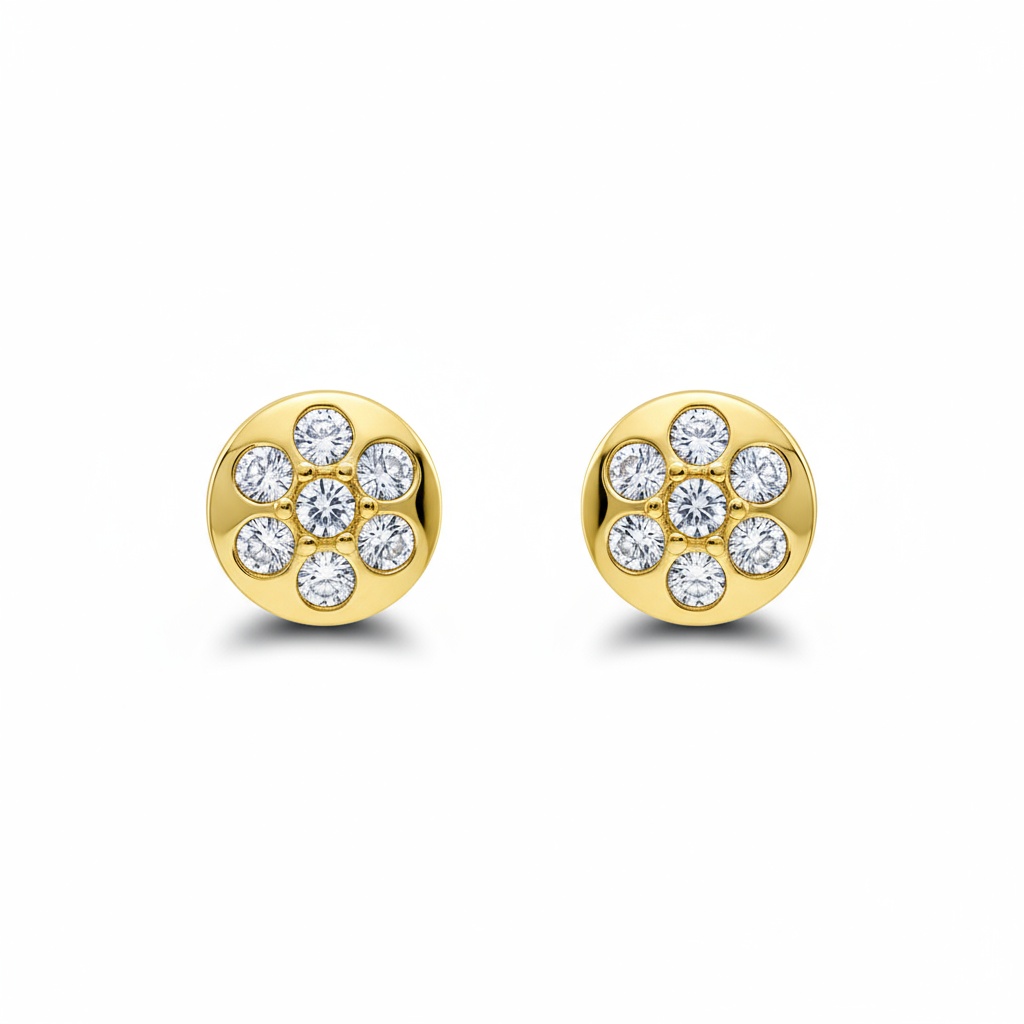 PENDIENTES ORO 18KL CIRCONITAS - 6MM