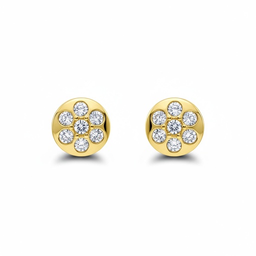 [P6012] PENDIENTES ORO 18KL CIRCONITAS - 6MM