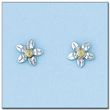 [P6027] PENDIENTES ORO 18KL FLOR