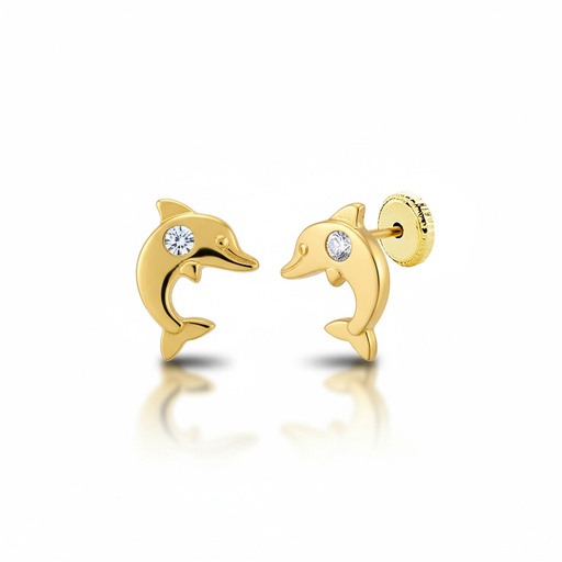 [P6068] PENDIENTES ORO 18KL DELFIN
