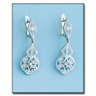 [P6116] PENDIENTES ORO BLANCO 18KL CIRCONITAS