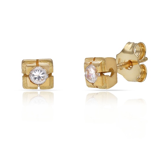[P625] PENDIENTES ORO 18KL CIRCONITAS - 5x5MM