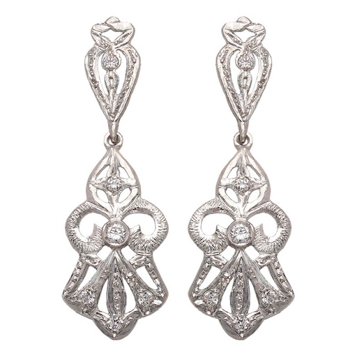 [P6272] PENDIENTES ORO BLANCO 18KL CIRCONITAS