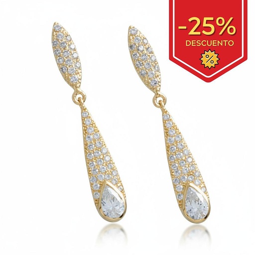 [P6289] PENDIENTES EN ORO DE 18KL CIRCONITAS 