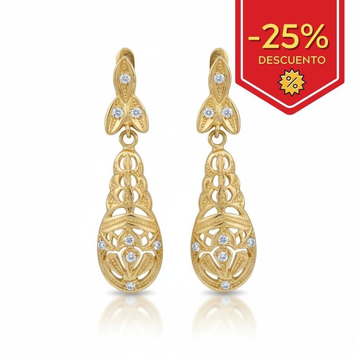 [P6322] PENDIENTES EN ORO DE 18KL CIRCONITAS