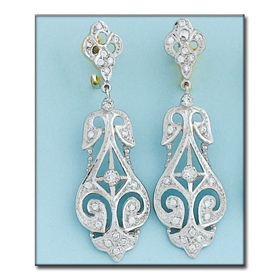 [P6345] PENDIENTES ORO BLANCO 18KL CIRCONITAS