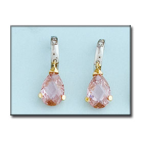 [P6394] PENDIENTES ORO 18KL BICOLOR ROSA