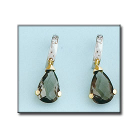 [P6395] PENDIENTES ORO 18KL BICOLOR OLIVINA