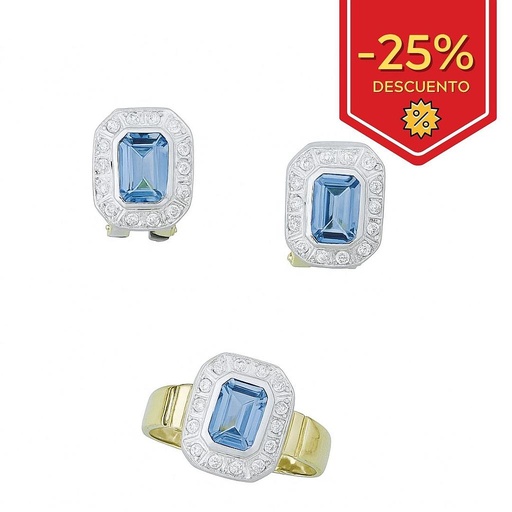 [P6540] PENDIENTES ORO 18KL BICOLOR
