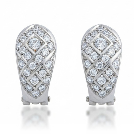 [P6584] PENDIENTES ORO BLANCO 18KL CIRCONITAS