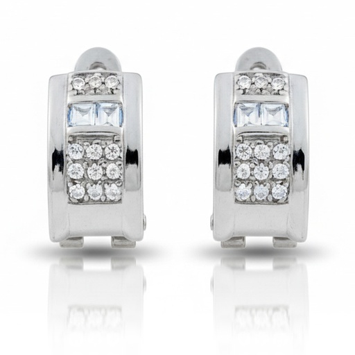 [P6585] PENDIENTES ORO BLANCO 18KL CIRCONITAS