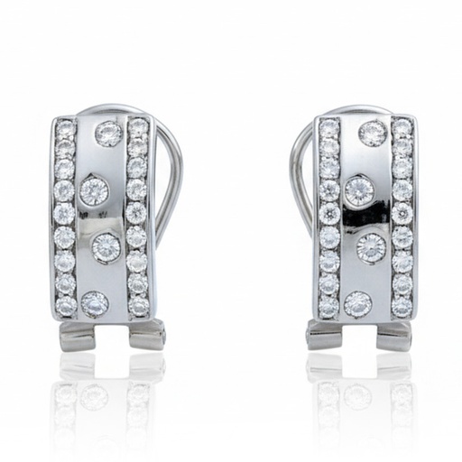 [P6586] PENDIENTES ORO BLANCO 18KL CIRCONITAS