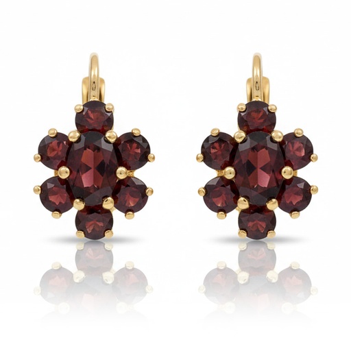 [P6640A] PENDIENTES ORO 18KL GRANATES