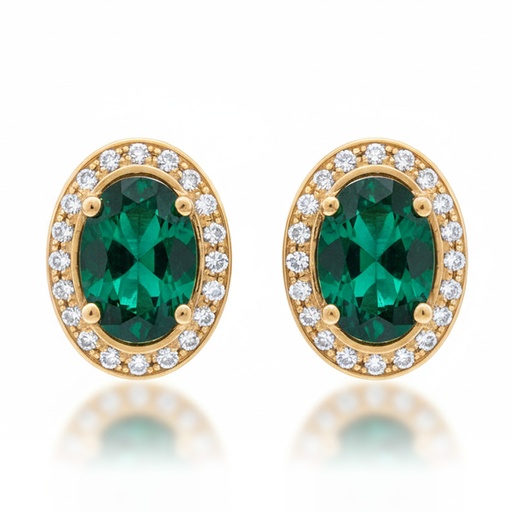 [P6660] PENDIENTES ORO 18KL CRISOPAL VERDE