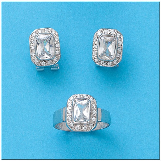 [P6674] PENDIENTES ORO BLANCO 18KL CIRCONITAS