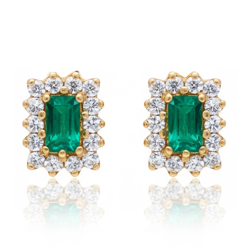 [P6681] PENDIENTES ORO 18KL ESMERALDA FINA
