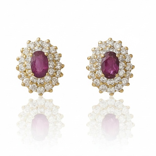 [P6687] PENDIENTES ORO 18KL RUBIES FINOS