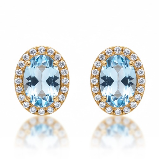 [P6691] PENDIENTES ORO 18KL CIRCONITAS