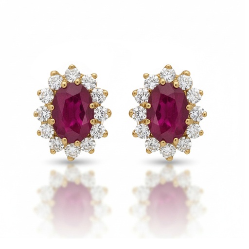 [P6692] PENDIENTES ORO 18KL RUBIES FINOS