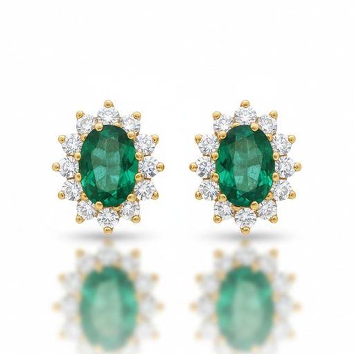 [P6693] PENDIENTES ORO 18KL ESMERALDAS FINAS