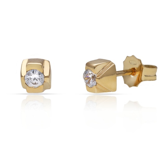 [P670] PENDIENTES ORO 18KL CIRCONITAS