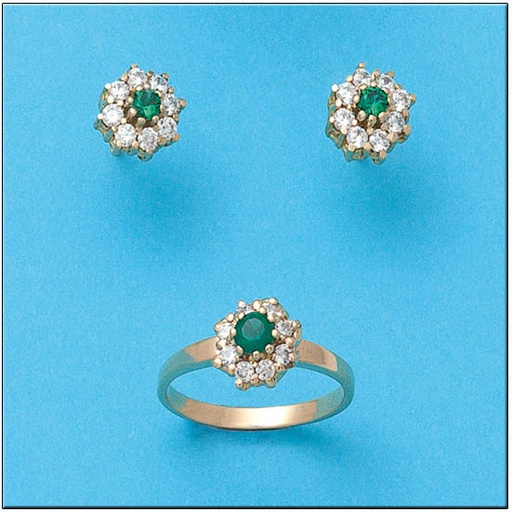 [P6704] PENDIENTES ORO 18KL CRISOPAL VERDE