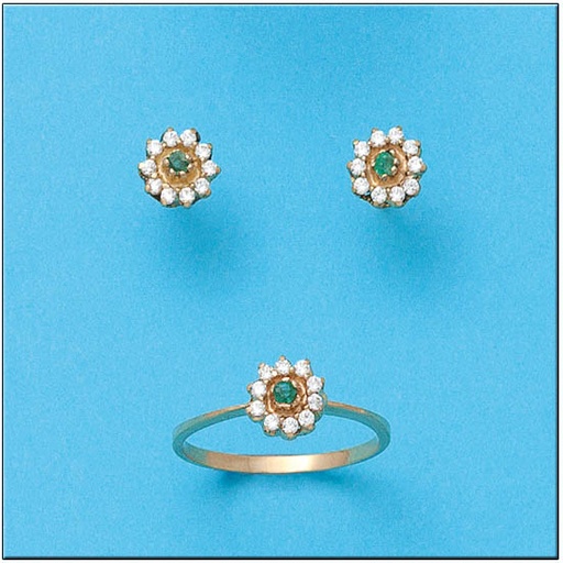 [P6706] PENDIENTES ORO 18KL CRISOPAL VERDE