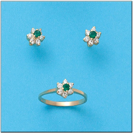 [P6707] PENDIENTES ORO 18KL CRISOPAL VERDE