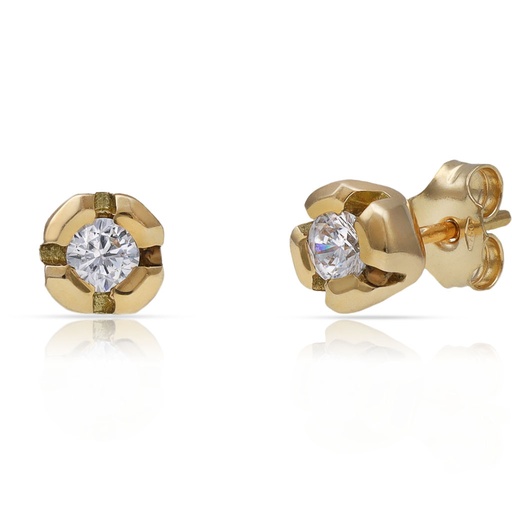 [P671] PENDIENTES ORO 18KL CIRCONITAS
